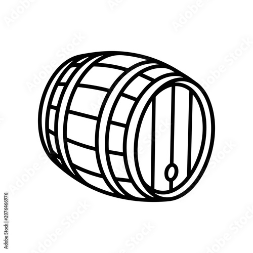 Wooden Barrel Illustration.