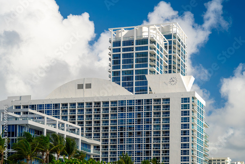 Εκτύπωση καμβά Modern oceanfront condominium towers, Miami Beach, Florida