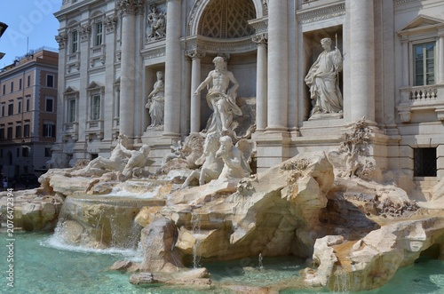 Rome, Italy 09.09.2020: Trevi Fountain in Rome, Italy. One of the most famous landmarks