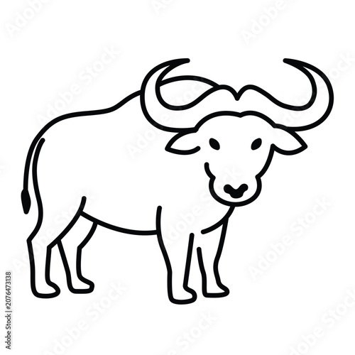 buffalo line icon on white background
Vector line icon animal, wildlife
