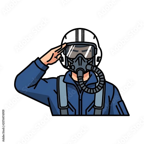 Cartoon man in blue overalls working hard.