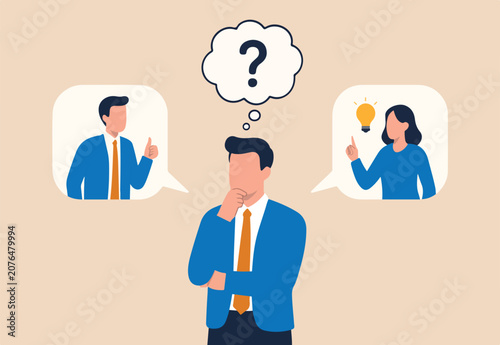 Εκτύπωση καμβά Second opinion, suggestion or advice to consider, reason or logical thinking, in