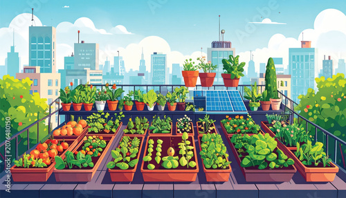 Variety of leafy green plants growing.