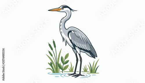Tableau sur toile Herons bird clipart vector illustration