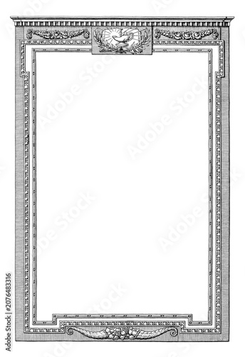 Obraz na plátně Vintage classical border frame overlay isolate on transparent background (png)