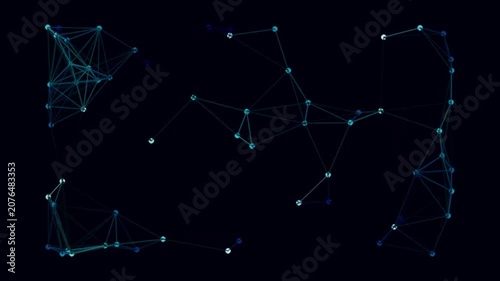 Network of Lights: An abstract representation of interconnected glowing nodes forming a complex network on a dark background, symbolizing data, connection, or a digital web.