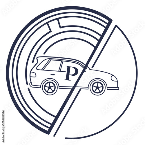 No parking traffic sign vector illustration featuring prohibited vehicle stop symbol with forbidden diagonal line slash mark icon design for road safety regulations and urban street zone enforcement.