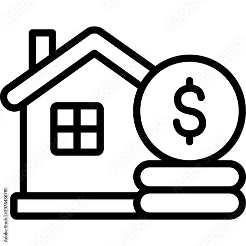 property purchase icon illustration design with outline