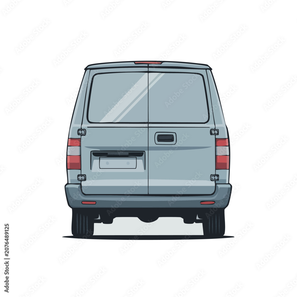 Fototapeta premium Rear view of a van vehicle.