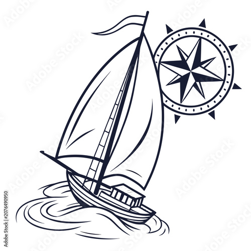 Foto sailing ship vector illustration