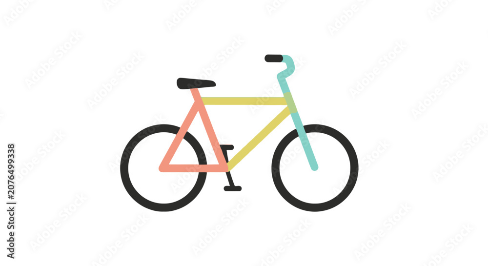 Fototapeta premium Modern flat design bicycle with pastel color frame