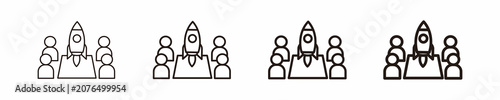 Quadro su tela Business Kickoff  Icon Set Different Style Collection