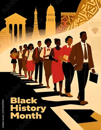 Black History Month Illustration Celebrating Heritage, Achievement and Cultural Pride