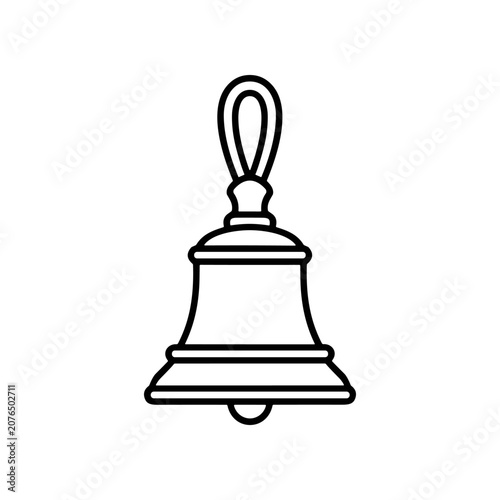 Tablou pe pânză Simple line drawing of a bell.