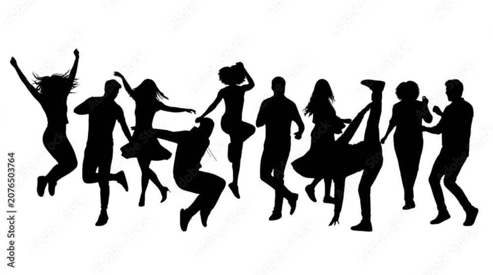 Obraz premium People dancing together in a joyful group