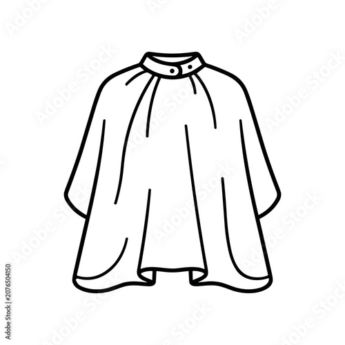 Obraz na plátně Cape with high collar drawing.
