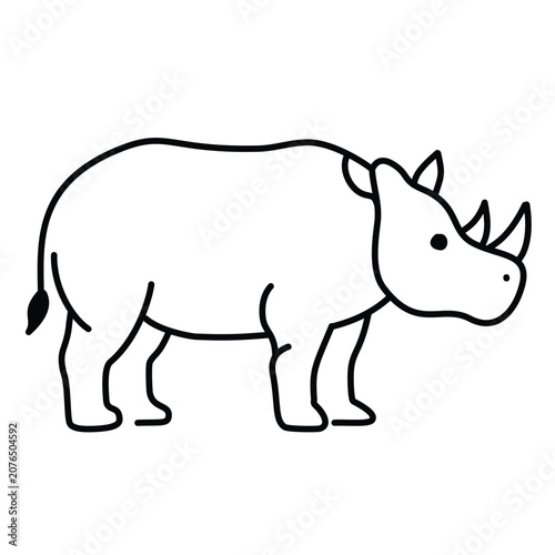 rhinoceros of a line art vector