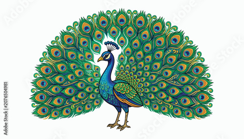 Foto peacock bird clipart vector illustration