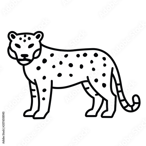 leopard vector realistic line icon on white background
Vector line icon animal, wildlife