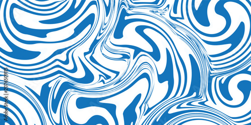 Abstract Wave Patterns. Vector Wavy Line Backgrounds. Retro Groovy and Psychedelic Swirl Graphics. Liquid Seamless Patterns
