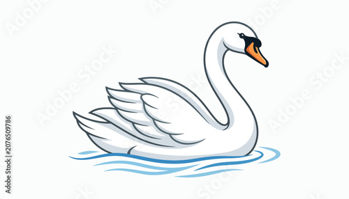 Fotografi swan clipart vector illustration