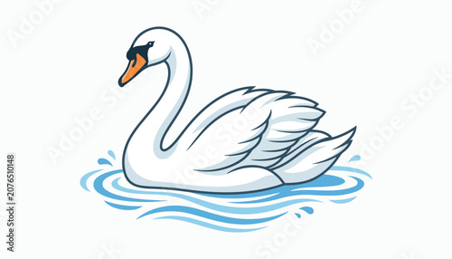 Fotografie swan clipart vector illustration