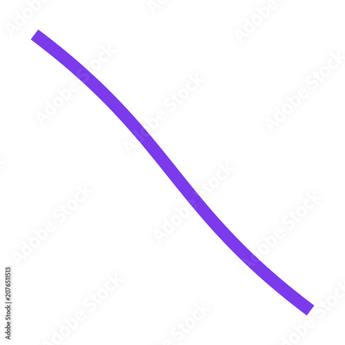 Abstract Curved Stripes in Purple on White Background