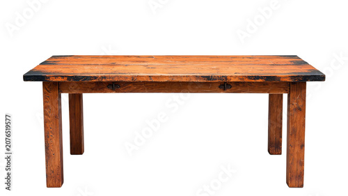 Tableau sur toile Rustic wooden dining table with aged texture furniture background interior craft