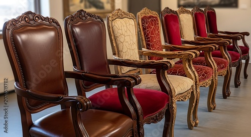 Vintage armchairs, antique furniture, leather chairs, upholstered seats, classic decor