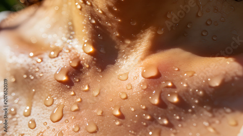 Sweat Droplets on Skin During Extreme Heat
