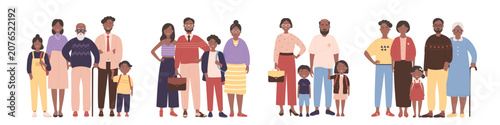 Fotografía African family portrait set vector illustration