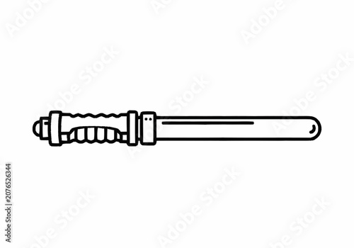 Foto Simple Line Art Illustration of a Classic Lightsaber Hilt.