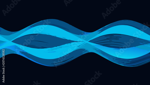 Photos Blue wave pattern against a dark background featuring layered and textured undul
