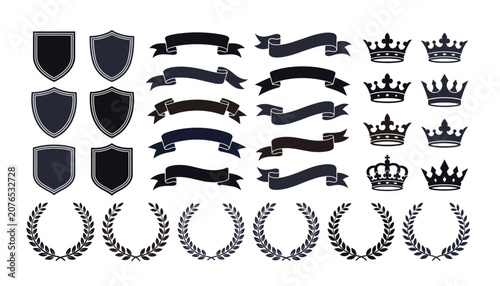Tableau sur toile Vintage heraldry vector element design collection