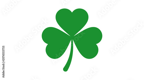 Obraz na płótnie Green four-leaf clover, lucky shamrock, St