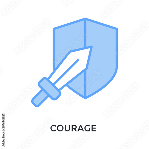 Photos Courage Icon Lineal Blue Style
