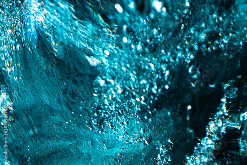 Fotografie Close up of sharp white frost crystals on Icelandic rock