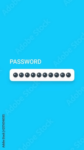 Digital illustration of password input fields with varying degrees of completion and access denied status