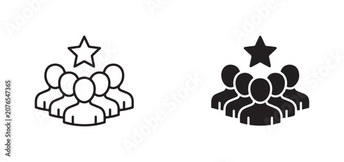  people with a star above them  representing teamwork and leadership