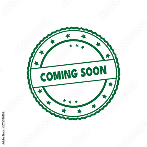 Bilde på lerret Coming soon stamp green circular isolated on transparent background