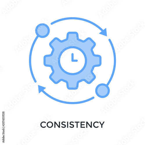 Photos Consistency Icon Lineal Blue Style