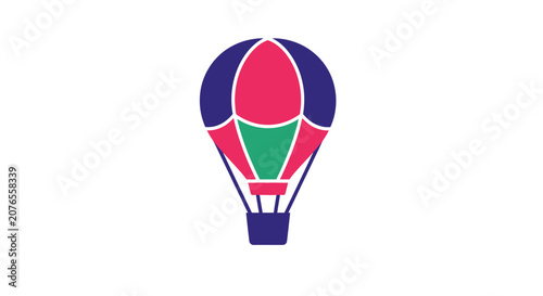 Colorful Hot Air Balloon Icon.