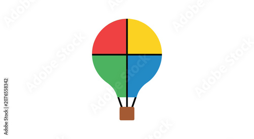Colorful Hot Air Balloon Icon.