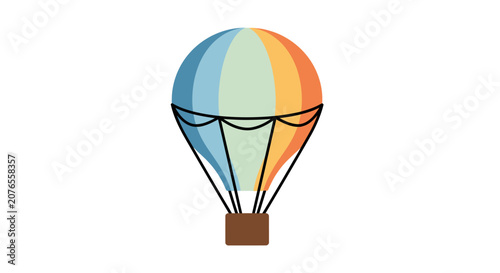 Colorful Hot Air Balloon Icon.