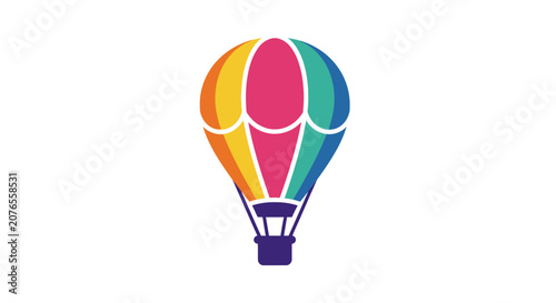 Colorful Hot Air Balloon Illustration.