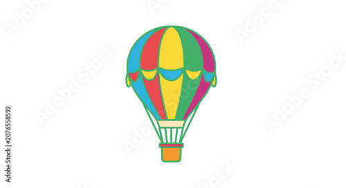 Colorful Hot Air Balloon Illustration.