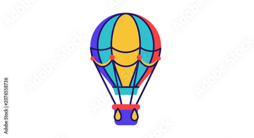 Colorful Hot Air Balloon Illustration.