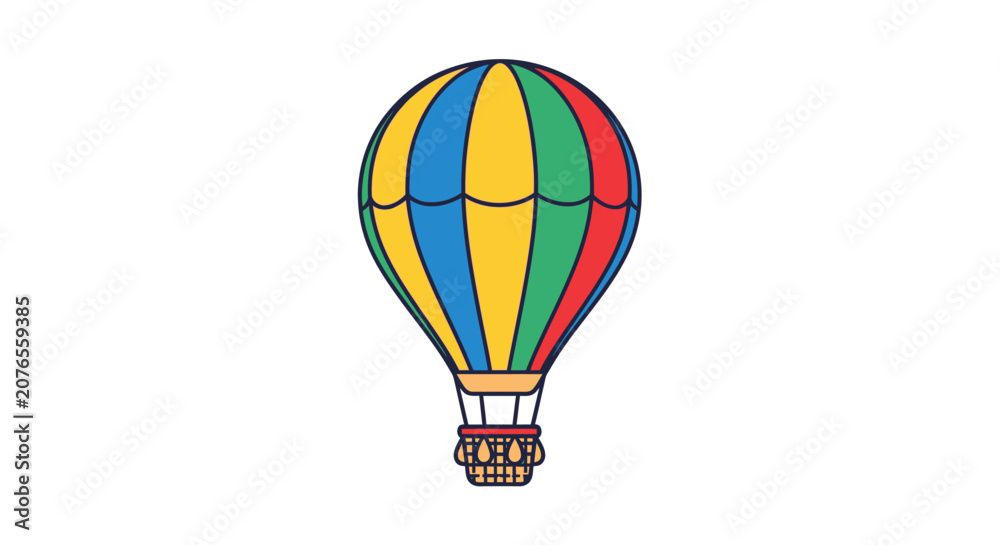 Naklejka premium Colorful Hot Air Balloon Ride.