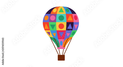 Colorful Hot Air Balloon Illustration.