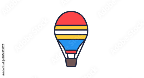 Colorful Hot Air Balloon Illustration.